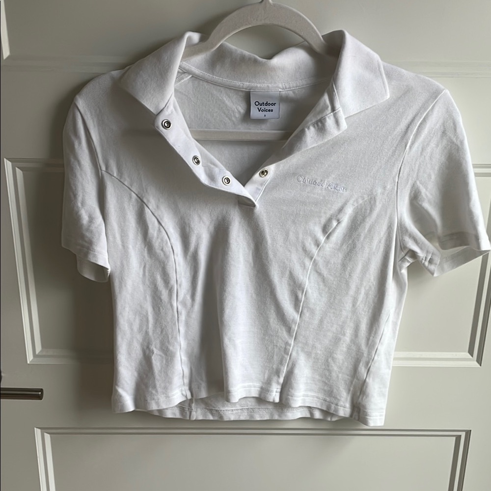 Outdoor Voices White Polo Top